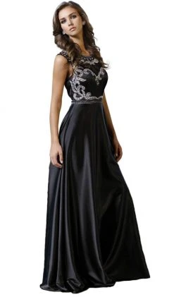 Formal Gowns Nox Anabel - 8188 Bedazzled Illusion Jewel A-line Dress