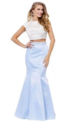 Formal Gowns Nox Anabel - 8227 Two-Piece Pearl Embellished Gown