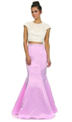 Formal Gowns Nox Anabel - 8227 Two-Piece Pearl Embellished Gown