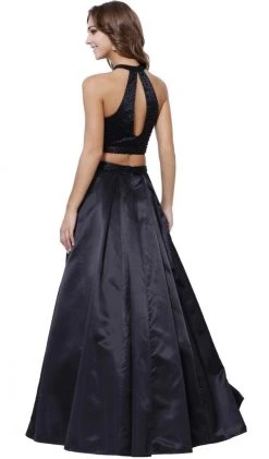 Nox Anabel - 8229 Two Piece Beaded Halter Evening Dress Formal Gowns 9 Nox Anabel - 8229 Two Piece Beaded Halter Evening Dress Formal Gowns