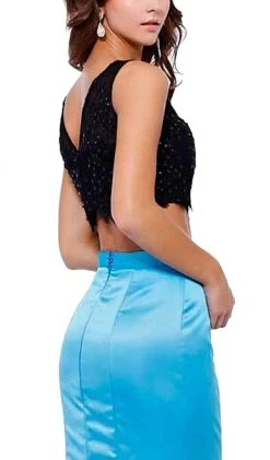 Formal Gowns Nox Anabel - 8231 Two Piece Colorblock Satin Evening Dress 9 Formal Gowns Nox Anabel - 8231 Two Piece Colorblock Satin Evening Dress