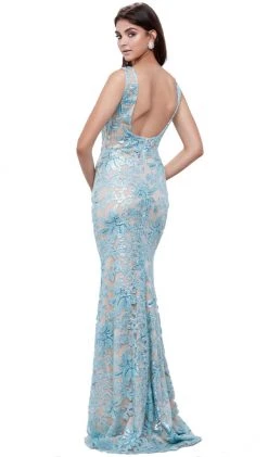 Formal Gowns Nox Anabel - 8260 Sleeveless Sequined Lace Evening Dress