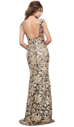 Formal Gowns Nox Anabel - 8260 Sleeveless Sequined Lace Evening Dress