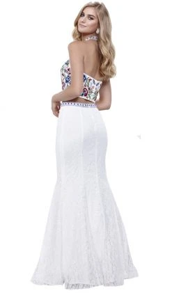 Nox Anabel - 8262 Two Piece Embroidered Mermaid Dress