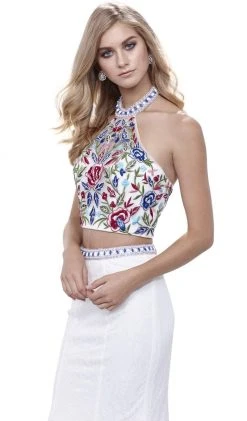 Nox Anabel - 8262 Two Piece Embroidered Mermaid Dress