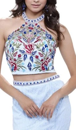 Nox Anabel - 8262 Two Piece Embroidered Mermaid Dress