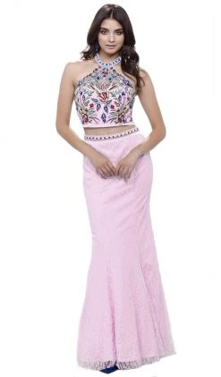 Nox Anabel - 8262 Two Piece Embroidered Mermaid Dress