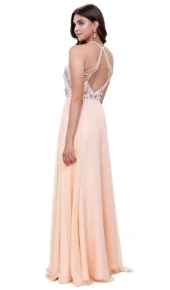 Formal Gowns Nox Anabel - 8276 Sleeveless Bejeweled Halter A-line Dress 10 Formal Gowns Nox Anabel - 8276 Sleeveless Bejeweled Halter A-line Dress