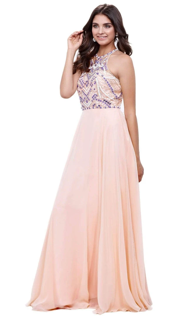 Formal Gowns Nox Anabel - 8276 Sleeveless Bejeweled Halter A-line Dress 7 Formal Gowns Nox Anabel - 8276 Sleeveless Bejeweled Halter A-line Dress