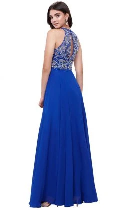 Nox Anabel - 8277 Sleeveless High Neck Beaded Bodice A-line Dress 9 Nox Anabel - 8277 Sleeveless High Neck Beaded Bodice A-line Dress