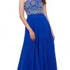Nox Anabel - 8277 Sleeveless High Neck Beaded Bodice A-line Dress