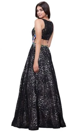 Nox Anabel - 8281 Sleeveless Embroidered Lace Scoop A-line Dress Formal Gowns 10 Nox Anabel - 8281 Sleeveless Embroidered Lace Scoop A-line Dress Formal Gowns