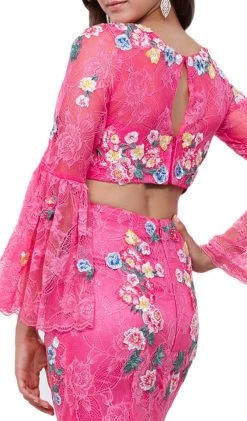 Formal Gowns Nox Anabel - 8288 Two-Piece Embroidered Circular Flounce Sleeve Gown