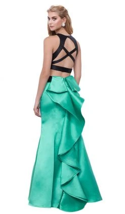 Nox Anabel - 8292 Sleeveless Two-piece Jewel Trumpet Dress Formal Gowns