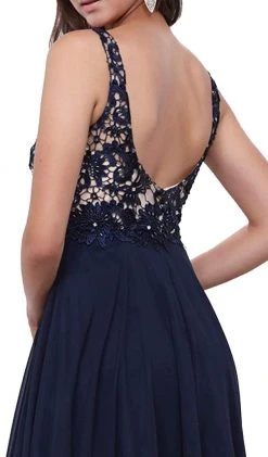 Nox Anabel - 8297 Sleeveless Lace Bodice A-Line Evening Dress