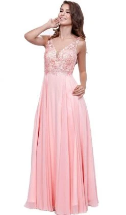 Nox Anabel - 8297 Sleeveless Lace Bodice A-Line Evening Dress