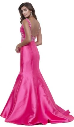 Nox Anabel - 8307 Sleeveless V-Neck Beaded Bodice Trumpet Gown