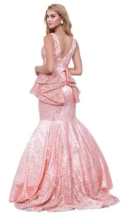 Formal Gowns Nox Anabel - 8311 Embellished Sleeveless Ruffled Peplum Evening Gown 8 Formal Gowns Nox Anabel - 8311 Embellished Sleeveless Ruffled Peplum Evening Gown