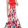 Formal Gowns Nox Anabel - 8313 Two-Piece Sleeveless Floral Trumpet Evening Dress