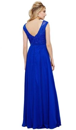 Formal Gowns Nox Anabel - 8314 Elegant Lace Bodice Scoop Back Chiffon A-Line Evening Gown