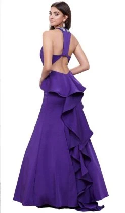Nox Anabel - 8315 Embellished V-neck Satin Mermaid Dress 11 Nox Anabel - 8315 Embellished V-neck Satin Mermaid Dress