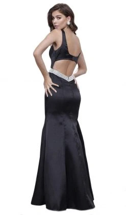 Nox Anabel - 8320 Sleeveless Beaded Waist Trumpet Evening Gown Formal Gowns