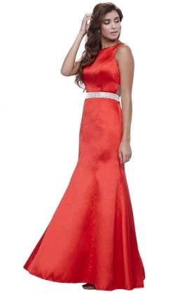 Nox Anabel - 8320 Sleeveless Beaded Waist Trumpet Evening Gown Formal Gowns
