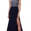 Nox Anabel - 8321 Rhinestone Embellished Halter Illusion Evening Gown 1 Nox Anabel - 8321 Rhinestone Embellished Halter Illusion Evening Gown