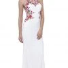 Nox Anabel - 8322 Floral Embroidered Halter Jersey Evening Dress Formal Gowns 2 Nox Anabel - 8322 Floral Embroidered Halter Jersey Evening Dress Formal Gowns