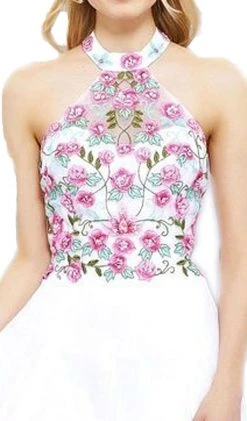 Formal Gowns Nox Anabel - 8326 Lovely Floral Halter Style Long Evening Gown 14 Formal Gowns Nox Anabel - 8326 Lovely Floral Halter Style Long Evening Gown