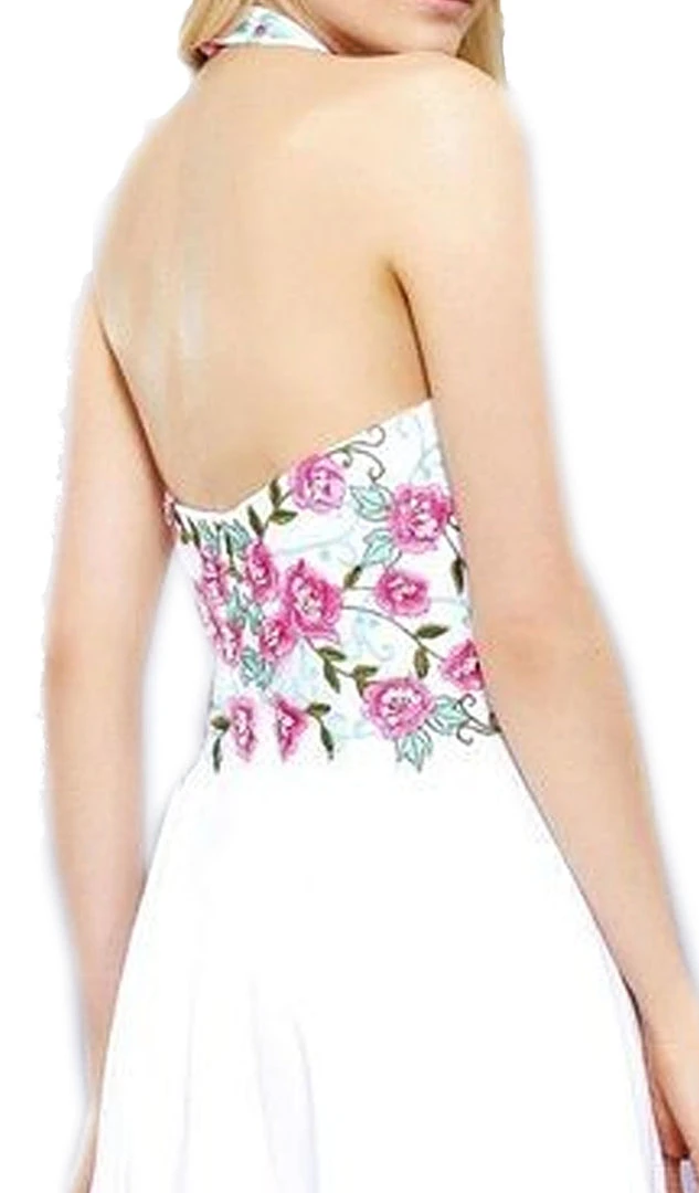 Formal Gowns Nox Anabel - 8326 Lovely Floral Halter Style Long Evening Gown 7 Formal Gowns Nox Anabel - 8326 Lovely Floral Halter Style Long Evening Gown