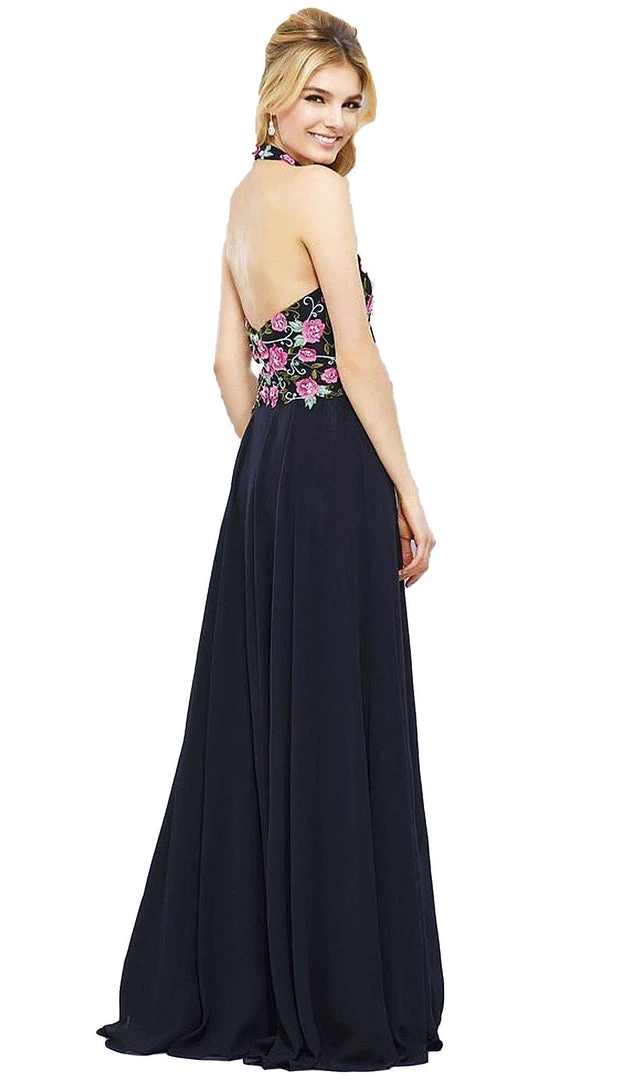 Formal Gowns Nox Anabel - 8326 Lovely Floral Halter Style Long Evening Gown 11 Formal Gowns Nox Anabel - 8326 Lovely Floral Halter Style Long Evening Gown