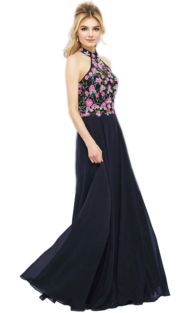 Formal Gowns Nox Anabel - 8326 Lovely Floral Halter Style Long Evening Gown 9 Formal Gowns Nox Anabel - 8326 Lovely Floral Halter Style Long Evening Gown