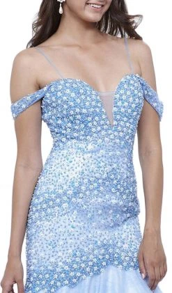 Formal Gowns Nox Anabel - 8328 Beaded Off-Shoulder Trumpet Evening Gown