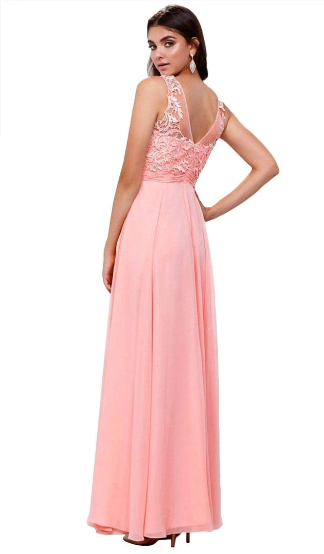 Nox Anabel - 8334 Illusion Applique Ornate Gown 6 Nox Anabel - 8334 Illusion Applique Ornate Gown