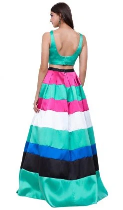 Formal Gowns Nox Anabel - 8335 Two-Piece Bateau Mikado Evening Dress
