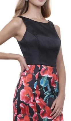 Nox Anabel - 8354 Sleeveless Floral Print Trumpet Evening Dress