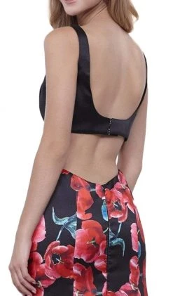 Nox Anabel - 8354 Sleeveless Floral Print Trumpet Evening Dress