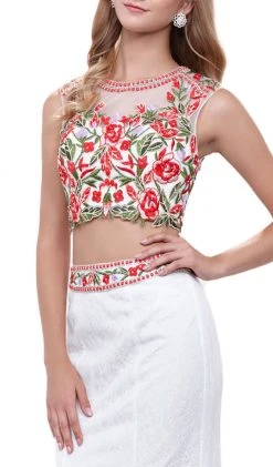 Nox Anabel - 8373 Embellished High Neck Two-Piece Mermaid Dress 10 Nox Anabel - 8373 Embellished High Neck Two-Piece Mermaid Dress