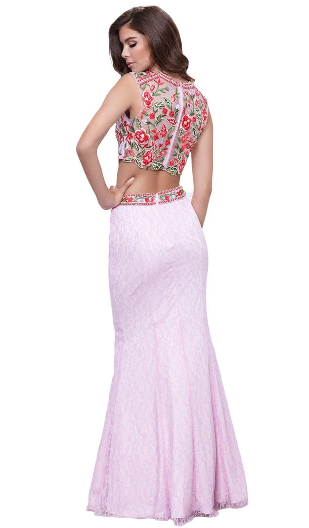 Nox Anabel - 8373 Embellished High Neck Two-Piece Mermaid Dress 8 Nox Anabel - 8373 Embellished High Neck Two-Piece Mermaid Dress