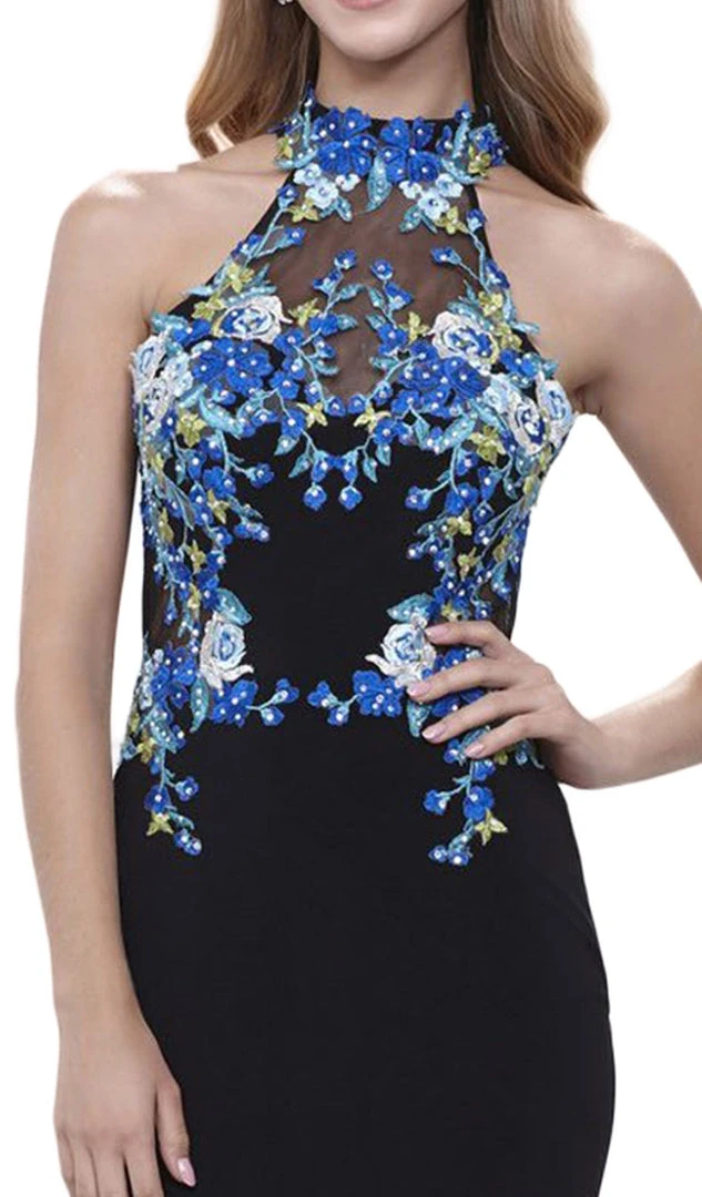 Formal Gowns Nox Anabel - 8375 Sleeveless Laced Halter Jersey Evening Dress 4 Formal Gowns Nox Anabel - 8375 Sleeveless Laced Halter Jersey Evening Dress