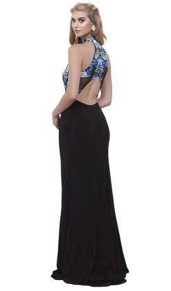 Formal Gowns Nox Anabel - 8375 Sleeveless Laced Halter Jersey Evening Dress 8 Formal Gowns Nox Anabel - 8375 Sleeveless Laced Halter Jersey Evening Dress