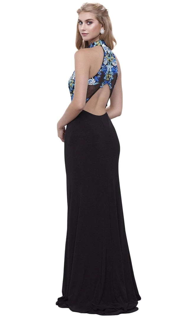 Formal Gowns Nox Anabel - 8375 Sleeveless Laced Halter Jersey Evening Dress 5 Formal Gowns Nox Anabel - 8375 Sleeveless Laced Halter Jersey Evening Dress