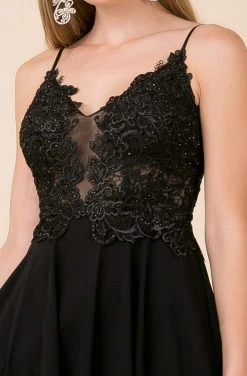 Cocktail Dresses Nox Anabel - A660 Beaded Lace V-neck A-line Dress