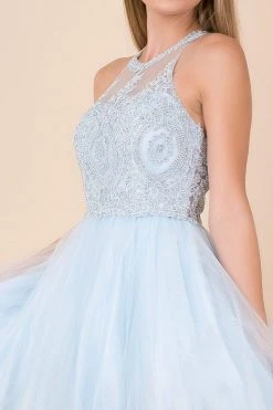 Nox Anabel - B652 Sparkly Lace Applique Bodice Tulle Cocktail Dress
