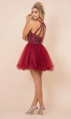 Nox Anabel - B652 Sparkly Lace Applique Bodice Tulle Cocktail Dress