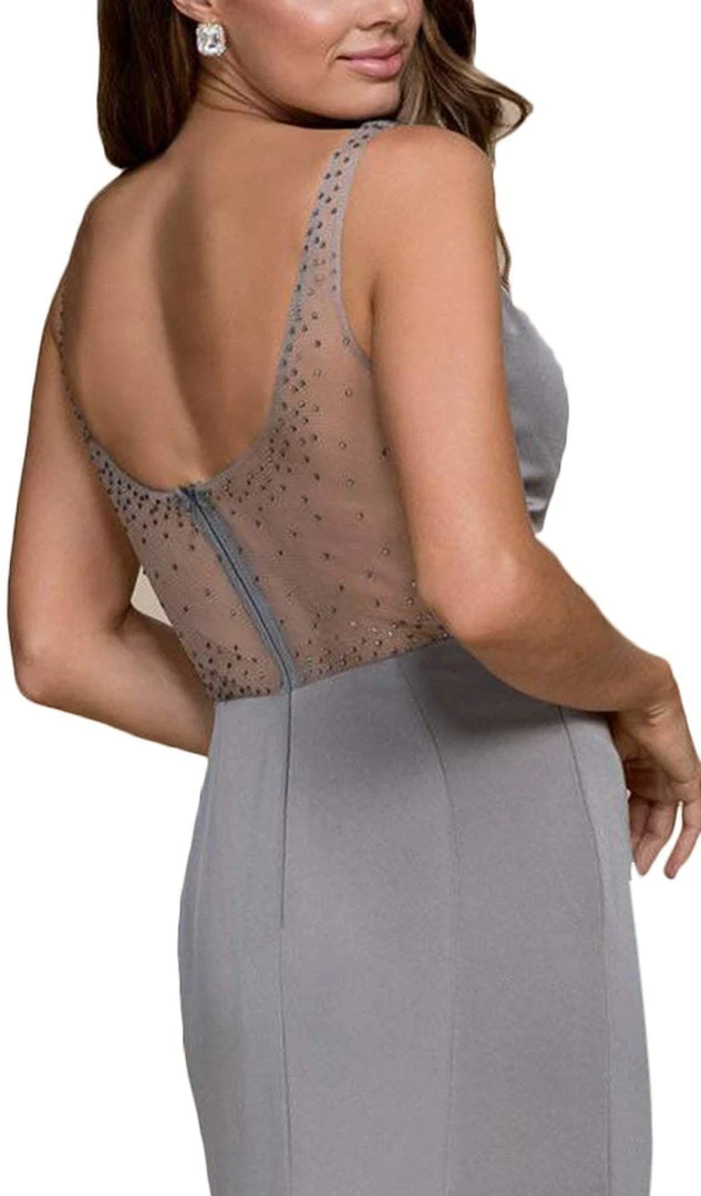 Nox Anabel - C001 Bejeweled Illusion Inset Plunging V-Neck Evening Gown 6 Nox Anabel - C001 Bejeweled Illusion Inset Plunging V-Neck Evening Gown