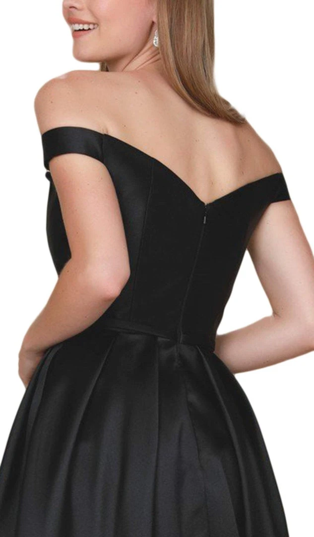 Nox Anabel - C007 Sleek Off Shoulder Mikado A-Line Gown 6 Nox Anabel - C007 Sleek Off Shoulder Mikado A-Line Gown