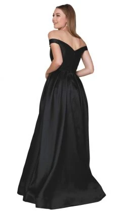 Nox Anabel - C007 Sleek Off Shoulder Mikado A-Line Gown 10 Nox Anabel - C007 Sleek Off Shoulder Mikado A-Line Gown
