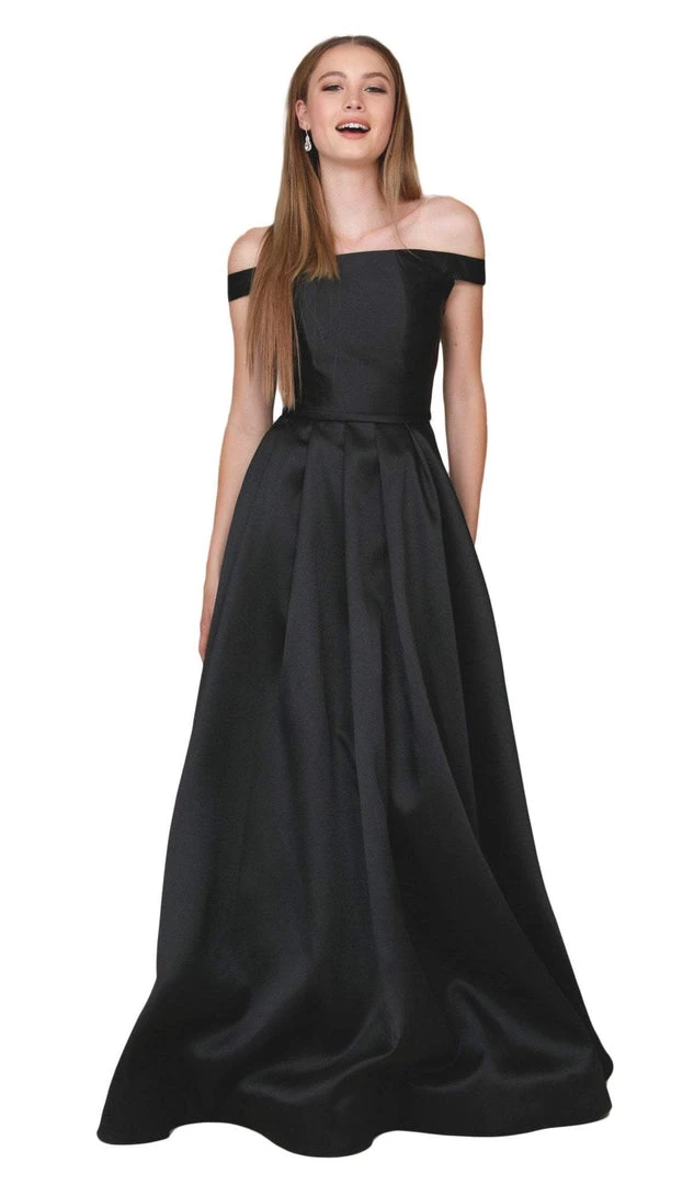 Nox Anabel - C007 Sleek Off Shoulder Mikado A-Line Gown 3 Nox Anabel - C007 Sleek Off Shoulder Mikado A-Line Gown